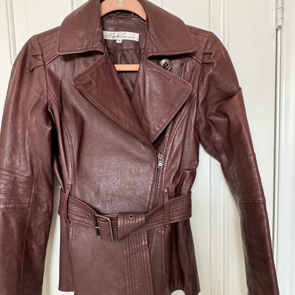 Kenneth Cole XS Brown Leather Jacket